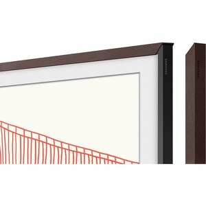 Samsung (2021) 50" The Frame Customizable Bezel - Modern Brown - 44.39" x 25.60" Frame Size - Rectangle - Landscape - Magn