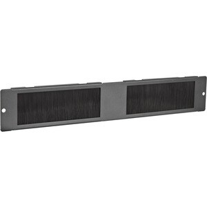 V7 RMWCBRUSHACCS Brush Strip Panel For Rack - Steel - Black - 78 mm Height x 365 mm Depth