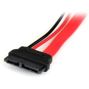 6in Slimline SATA to SATA Adapter with Power - Slim SATA (F) to SATA (M) - Slimline Serial ATA connector to standard SATA 