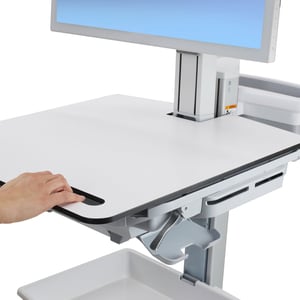 Ergotron StyleView Medical Trolley - Push/Pull Handle - 15.88 kg Capacity - 4 Casters - 102 mm Caster Size - Plastic, Alum