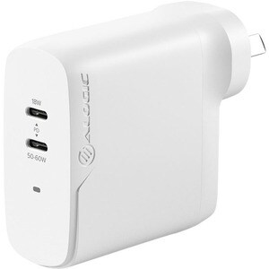 ALOGIC 2X68 Rapid Power 2 Port 68W GaN Charger �##USB-C (50W) + USB-C (Max. 18) --Includes 2m USB-C Charging Cable (ELPCC2