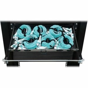 Eaton Tripp Lite Series Preloaded Fiber Panel, 1U - 6x (4x LC/LC Duplex M/M) 8F Trunk Cables, OM4 Multimode, 10 m (32.8 ft
