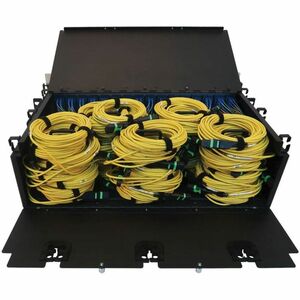Eaton Tripp Lite Series Preloaded Fiber Patch Panel, 3U - 48x (12F MTP/MPO-APC to 4x LC Duplex F/F) 8F Trunk Cables, OS2 S
