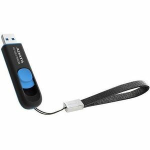 Adata UV128 256GB USB 3.2 (Gen 1) Flash Drive - 256 GB - USB 3.2 (Gen 1) - 100 MB/s Read Speed - Black, Blue - 5 Year Warr