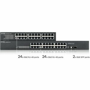 ZYXEL GS1100 GS1100-24E 24 Ports Ethernet Switch - Gigabit Ethernet - 100/1000Base-T - Black - 2 Layer Supported - 13 W Po