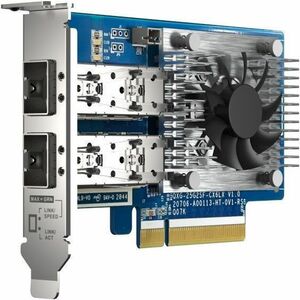 QNAP QXG-25G2SF-CX6 25Gigabit Ethernet Card - PCI Express 4.0 x8 - 25 Gbit/s Data Transfer Rate - 2 Port(s) - Optical Fibe