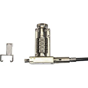 Noble Cable Lock For Notebook - TAA Compliant - 1.80 m Cable - Resettable - 4-digit - Combination Lock - Silver - PVC Coat