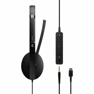 EPOS ADAPT 165 USB-C II Wired On-ear Stereo Headset - Black - Binaural - 20 Hz to 20 kHz - 231.2 cm Cable - Noise Cancelin
