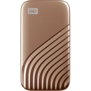 WD My Passport WDBAGF0010BGD-WESN 1 TB Portable Solid State Drive - External - Gold - USB 3.2 (Gen 2) Type C - 1050 MB/s M