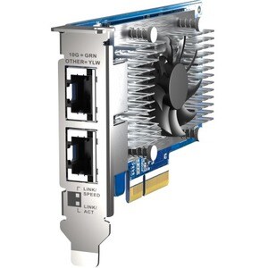 QNAP QXG-10G2T-X710 10Gigabit Ethernet Card for NAS Storage Device, Switch, Workstation - 10GBase-T - Plug-in Card - PCI E