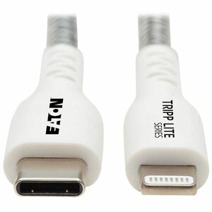 Eaton Tripp Lite Series Heavy-Duty USB-C to Lightning Sync/Charge Cable with Status LED - MFi Certified, M/M, USB 2.0, 3 f