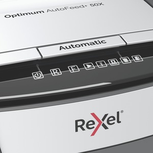 Rexel Optimum Autofeed Shredder 50x Cross Cut - Non-continuous Shredder - Cross Cut - 6 Per Pass - for shredding Paper - 4