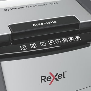 Rexel Optimum Autofeed Shredder 100x Cross Cut - Non-continuous Shredder - Cross Cut - 8 Per Pass - for shredding Paper Cl