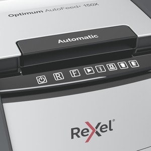 Rexel Optimum Autofeed Shredder 150x Cross Cut - Non-continuous Shredder - Cross Cut - 8 Per Pass - for shredding Paper Cl