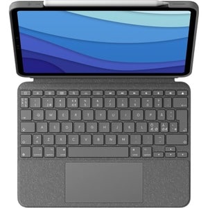 Logitech Combo Touch Keyboard/Cover Case for 27.9 cm (11") Apple iPad Pro Tablet - Oxford Gray - Scrape Resistant, Bump Re