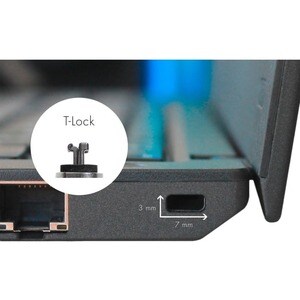 Dicota Ultraslim Cable Lock For Notebook, Projector, Printer - 2 m Cable - Patented T-bar Lock - Black, Silver - Zinc Allo