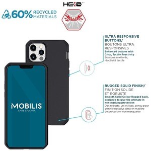 MOBILIS SPECTRUM Robust Hülle für Apple iPhone 12, iPhone 12 Pro Smartphone - Schwarz - Glatt - Sturzsicher, Stoßfest, Sto