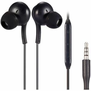 4XEM 3.5mm AKG Earphones with Mic and Volume Control (Black) - Mini-phone (3.5mm) - Wired - Earbud - In-ear - Black