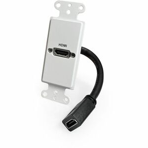 Comprehensive HDMI Pass-Through Single Gang Decorative Wall Plate with Pigtail - White - 1 x Total Number of Socket(s) - 1