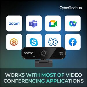 Adesso CyberTrack CyberTrack H8 Webcam - 2.1 Megapixel - 30 fps - Black - USB 2.0 - Full HD - 1920 x 1080 Video - CMOS Sen