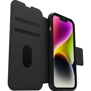 OtterBox Strada Carrying Case (Folio) Apple iPhone 13 Smartphone - Black - Drop Resistant - Leather Body