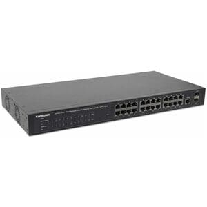 Switch Administrable por Web Gigabit Ethernet de 24 puertos PoE+ y 2 puertos SFP - Intellinet