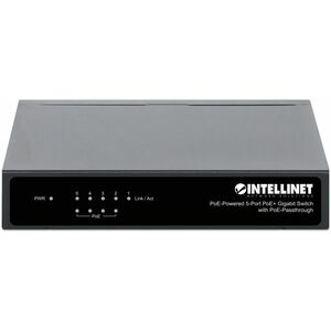 Switch con 5 puertos Gigabit alimentado por PoE, con transferencia de PoE 4 puertos PoE PSE, 1 puerto PoE PD, IEEE 802.3at