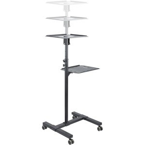 StarTech.com Mobile Projector and Laptop Stand/Cart, Heavy Duty Portable Projector Stand/Presentation Cart (22lb/shelf), H