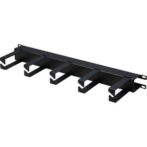Tripp Lite by Eaton Horizontal Cable Manager - Metal Rings, Black, 1U - Horizontal Cable Manager - Black - 1U Rack Height 