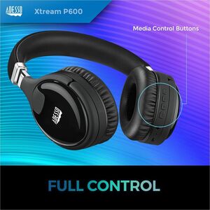 Adesso Xtream P600 Wired/Wireless Over-the-head Stereo Headset - Binaural - Circumaural - 3200 cm - Bluetooth - 32 Ohm - 2