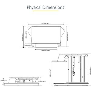 StarTech.com ARMSTSCORNR. Produktfarbe: Schwarz, Höchstgewicht (Kapazität): 12,7 kg, Maximum weight per keyboard tray: 2,3