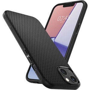 Spigen Liquid Air Case for Apple iPhone 13 Smartphone - Geometric Pattern - Matte Black - OEM - Matte - Shock Absorbing, D
