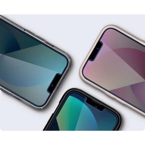 Spigen GLAS.tR EZ Fit 9H Tempered Glass Privacy Screen Protector - Clear - 2 - For LCD iPhone 13, iPhone 13 Pro