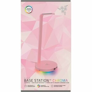 Razer Headset Stand - 27.7 cm Height - Aluminum - Quartz - For Headset - USB Hub, Built-in USB Port, Non-slip Base, Damage