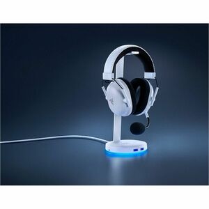Razer Headset Stand - 27.7 cm Height - Aluminum - Mercury - For Headset - USB Hub, Built-in USB Port, Non-slip Base, Charg