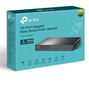 TP-Link TL-SG1210MPE - 10-Port Gigabit Easy Smart Switch with 8-Port PoE+ - 8 Port Gigabit PoE Switch - Easy Smart Managed