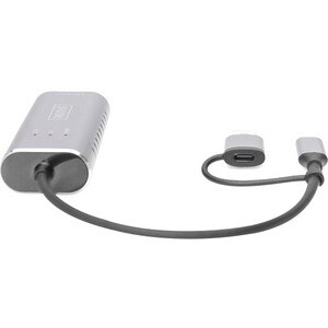 Digitus DN-3028 USB/Ethernet Combo Hub - USB 3.1 Type C - External - Grey - 1 Network (RJ-45) Port(s) - PC, iOS, Mac, Linu