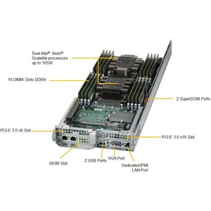 Supermicro SuperServer 2029TP-HC1R - 2U 可机架安装 - P LGA-3647插座 - 2 x 处理器支持 - Intel C621 芯片 - 2 TB DDR4 SDRAM DDR4-2666/PC4-2