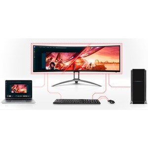 AOC AGON AG493UCX2 49" Class Dual Quad HD (DQHD) Curved Screen Gaming LCD Monitor - 32:9 - Textured Black - 124 cm (48.8")