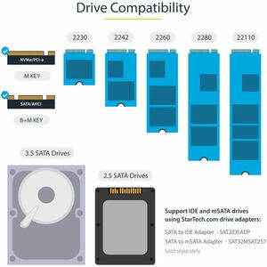 StarTech.com Standalone Dual Bay M.2 SATA/NVMe Duplicator/Eraser, HDD/SSD Cloner/Wiper, M.2 PCIe/AHCI, Hard Drive Sanitize