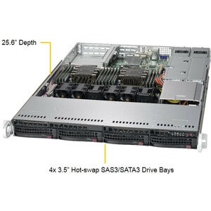 Supermicro SuperServer 6019P-WTR - 1U 可机架安装 - P LGA-3647插座 - 2 x 处理器支持 - Intel C621 芯片 - 1.50 TB DDR4 SDRAM DDR4-2666/PC4-