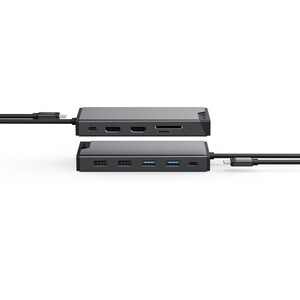 Alogic MV2 USB Type A, USB Type C Docking Station for Notebook - Memory Card Reader - SD - 100 W - Black - 2 Displays Supp