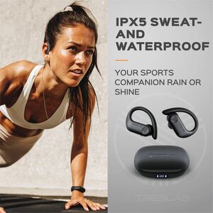 TREBLAB X3 Pro - True Wireless Earbuds with Earhooks - 145H Battery Life, Bluetooth 5.0, IPX5 Waterproof Earbuds - TWS Blu