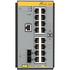 Allied Telesis IE340 IE340L-18GP 16 Portas Gerenciável Comutador de camada 3 - 3 Camada suportada - Modular - 2 Slots SFP 