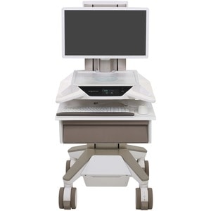 Ergotron CareFit Medical Trolley - TAA Compliant - 1 Drawer - Push/Pull Handle - 17.01 kg Capacity - 4 Casters - 127 mm Ca