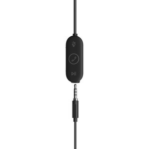 Logitech Zone Wired Earbud Stereo Earset - Graphite - Binaural - In-ear - 16 Ohm - 20 Hz to 16 kHz - 145 cm Cable - Noise 