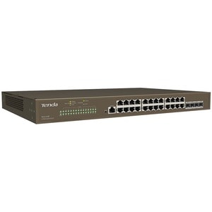 Tenda L3 Managed Switch - 24 Ports - Manageable - Gigabit Ethernet - 10/100/1000Base-T, 1000Base-X - 3 Layer Supported - M