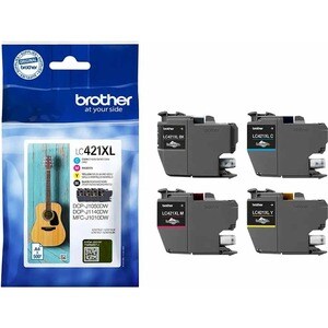 Brother LC421XLVAL Original High Yield Inkjet Ink Cartridge - Black, Cyan, Magenta, Yellow - 4 / Pack - 500 Pages Black, 5
