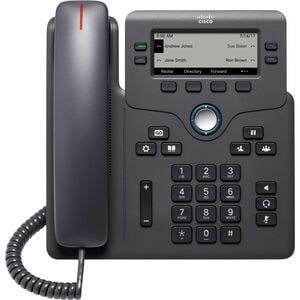 Teléfono IP Cisco 6851 - Restaurado - Con cable - Con cable - Carbón de Leńa - 4 x Total de línea - VoIP - 2 x Red (RJ-45)