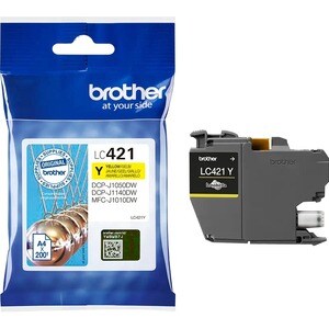 Brother LC421Y Original Standard Yield Inkjet Ink Cartridge - Yellow - 1 Pack - 200 Pages